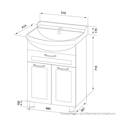 Тумба под раковину Iddis Kantri KAN50W3i95