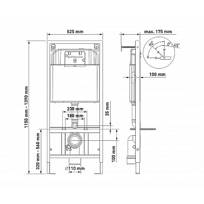 Комплект унитаза с инсталляцией Berges Novum Rimless 043268