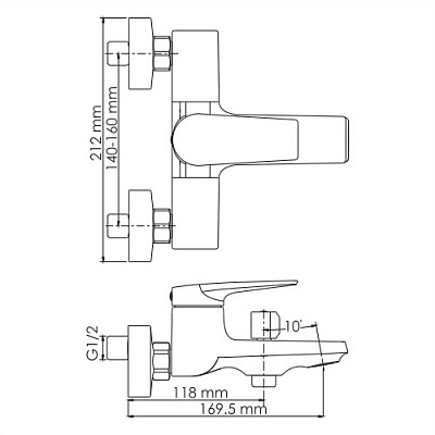 Смеситель для ванны с коротким изливом WasserKRAFT Glan 6601