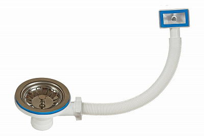 Выпуск для кухонной мойки 3 1/2 ORIO А-4007-1 прямоугольный перелив