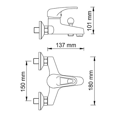 Смеситель для ванной WasserKRAFT ODER 6301