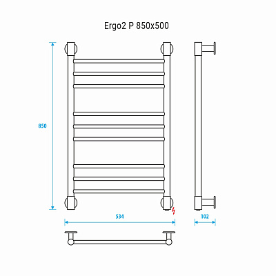 Полотенцесушитель электрический Energy Ergo2 P 850x500 EETRERGO2P855000000