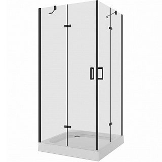 Душевое ограждение Niagara NG-6814-08 BLACK (100*100*190) квадрат, двери распашные, 1 место