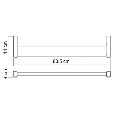 Штанга для полотенец двойная WasserKRAFT Berkel K-6840