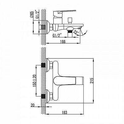 Смеситель для ванной IDDIS Edifice EDISB00i02