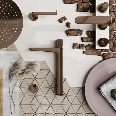 Душевая насадка WasserKRAFT A330 нержавеющая сталь D330 мм, 144 форсунок, PVD-покрытие розовое золото