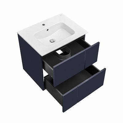 Тумба с раковиной Roca Luna 60 2 ящика ZRU9307766, синий