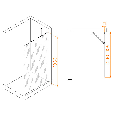 Душевая перегородка RGW WA-102B 1100