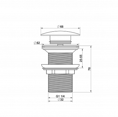 Донный клапан для раковины 1 1/4 Wonzon & Woghand, брашированное золото ww-88ss02-bg
