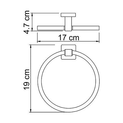 Держатель полотенец кольцо WasserKRAFT Lippe K-6560