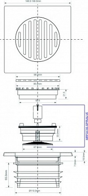 Трап д/душ. поддона MRFGC3SNRV-110