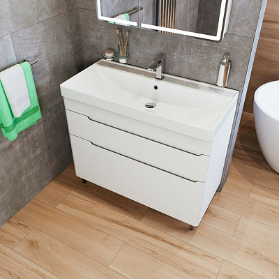 Тумба напольная MIRSANT Flat 100/2 (раковина Astra 100,Line 100) (рак. 268528, 268529 в комплект не входит)