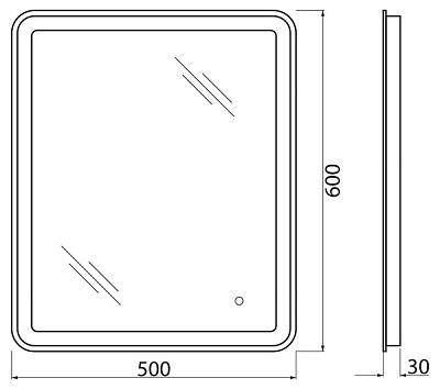 Зеркало BelBagno SPC-MAR-500-600-LED-TCH