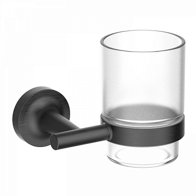 Стакан для зубных щеток с держателем Wonzon & Woghand SIMPLE, Темный графит WW-6521-BGM