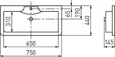Раковина Акватон Сиена 75 белая 1A704131SN010