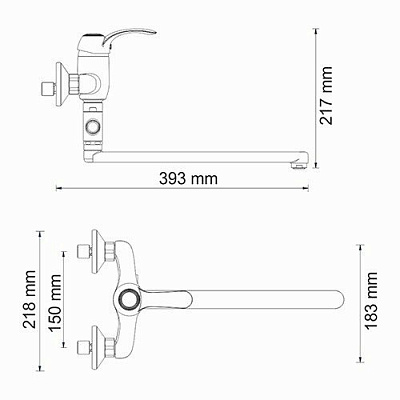 Смеситель для ванны с длинным изливом WasserKRAFT Isar 1302L