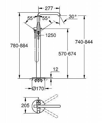 Смеситель для ванной GROHE ESSENCE NEW 23491001