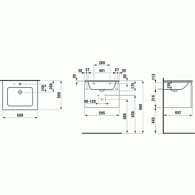 Тумба с раковиной Laufen PRO S NEW 60x50 cм