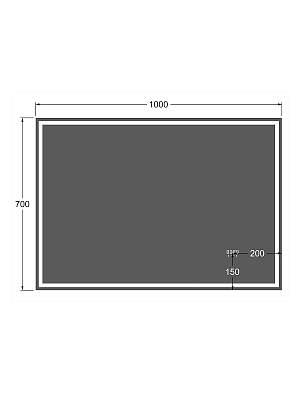 Зеркало в ванную 100х70 Аврора Monterey (подсветка, термообогрев, часы, сенсор на взмах)