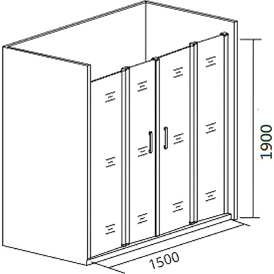 Душевая дверь Good Door Cofe WTW-TD-150-C-CH 150 КФ00032