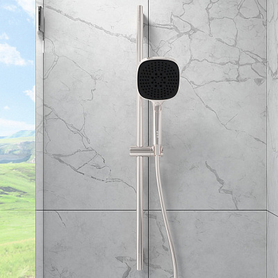 Душевой гарнитур 3 режима Vitra Core Square A4591734EXP брашированный никель