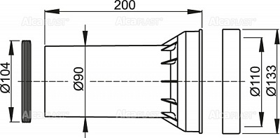 Прокладка + соединитель + прокладка соединителя Alcaplast M902