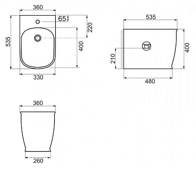 Биде напольное Belbagno PRADO BB10150B