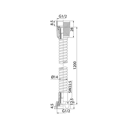 Шланг для душа 1,2м Iddis Optima Home A50211 1.2
