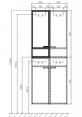 Шкаф подвесной Акватон Флай  крафт бел правый 1A237903FAX1R