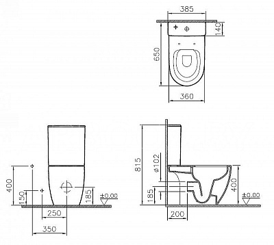 Унитаз-компакт Vitra Sento 9830B003-7204