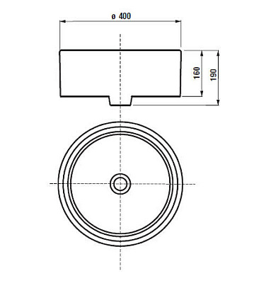 Раковина накладная 40 см круглая Aquaton Roca Mila 40 732700C000