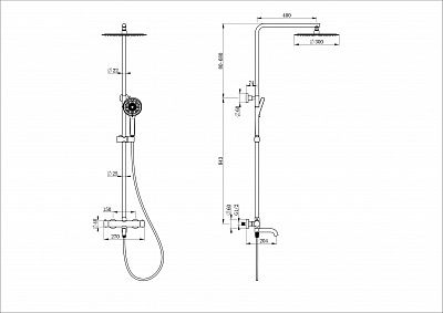 Душевая система с термостатом Wonzon & Woghand STICK, Хром WW-88739903-CR
