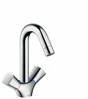 Смеситель для раковины Hansgrohe Logic хром 71222000 двуручный
