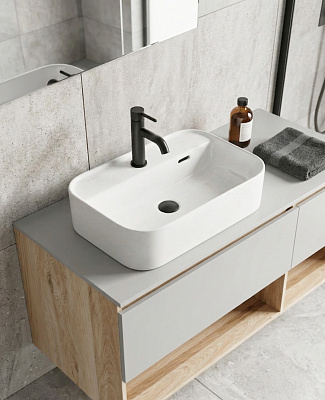 Раковина накладная 60 Sanita Luxe Infinity Shelf INF60SLWB01SH (с отверстием под смеситель)