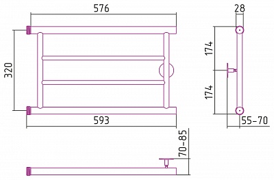 Полотенцесушитель водяной Сунержа Стилье Минор 0600 320х600 (2) П