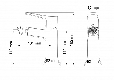 Смеситель для биде Wonzon & Woghand FLEX, Черный матовый WW-88016072-MB