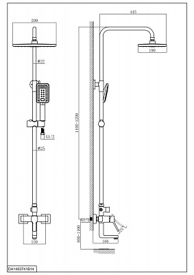 Душевая система D&K Rhein.Dusseldorf DA1493741B14