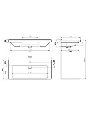 Раковина мебельная Aquaton Миранда 100 1WH302249