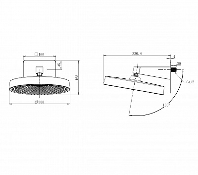 Верхний душ Wonzon & Woghand, брашированное золото ww-hs099-bg
