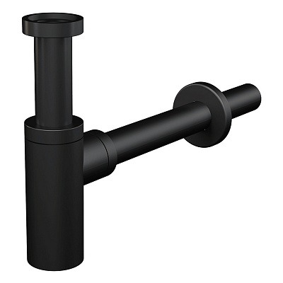 Сифон для умывальника DN32 DESIGN круглый, черный-мат AlcaPlast A400BLACK