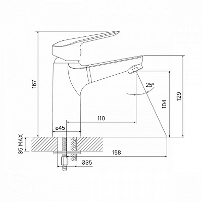 Смеситель для умывальника Iddis Torr TORSB00i01