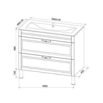 Тумба с раковиной напольная IDDIS Oxford OXF10W1i95K 100 см