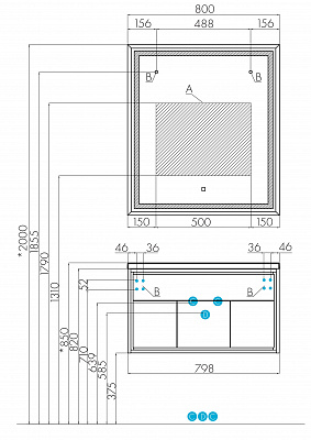 Тумба под раковину Aquaton Уэльс 100 графит 1A267601WA6A0 new