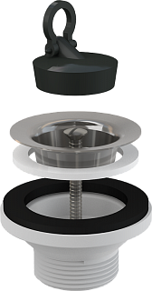 Донный клапан сифона для умывальника 5/4 с нерж решеткой AlcaPlast (A31)