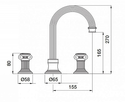 Смеситель для раковины на три отверстия CEZARES OLIMP-BLS2-A OLIMP-BLS2-A-02-M