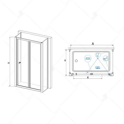 Душевой уголок RGW CL-41 P (CL-21 + 2Z-12)