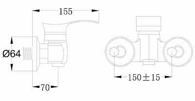 Смеситель для душа РМС SL86-003