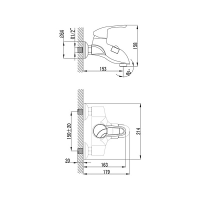 Смеситель для ванны Iddis Lausanne DK23094CNK