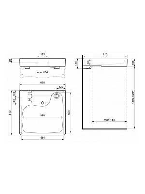 Раковина над стиральной машиной 63х61 Santek Клио 60 1WH501780 (с кронштейнами), керамика
