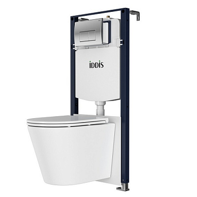 Инсталляция 3в1, подвесной унитаз, и клавиша смыва хром Iddis Calipso Q CAQPO1GCi73